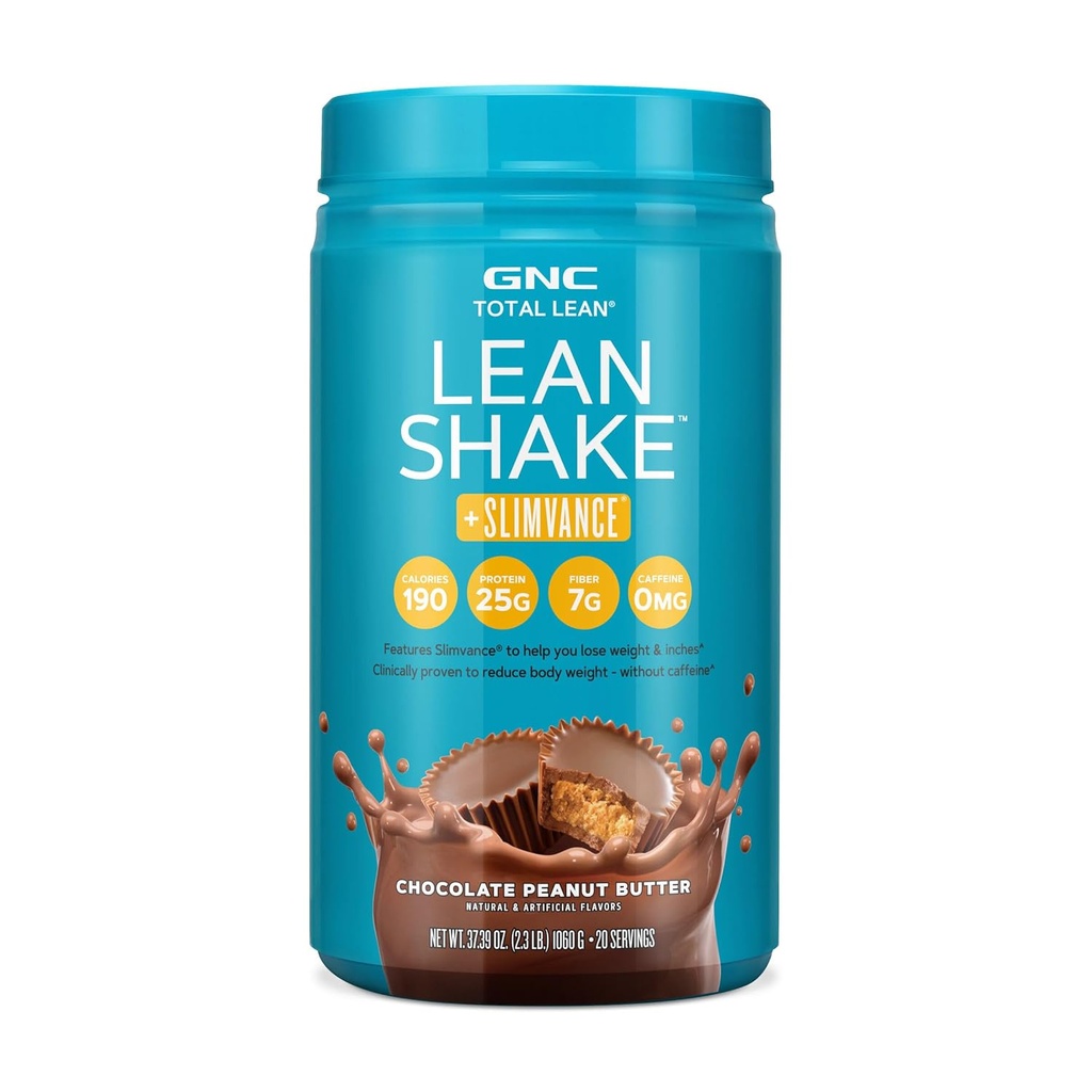 GNC Total Lean Shake + Slimvance Caffeine חינם - שוקולד Peanut Butter (20 משרתות)