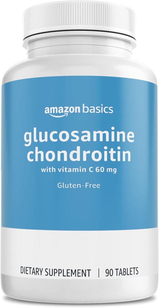 בסיסים - Glucosamine Chondroitin, 1500 מ"ג, עם ויטמין C 60 מ"ג, 90 טבליות (2 לכל מנה), Gluten חינם חינם