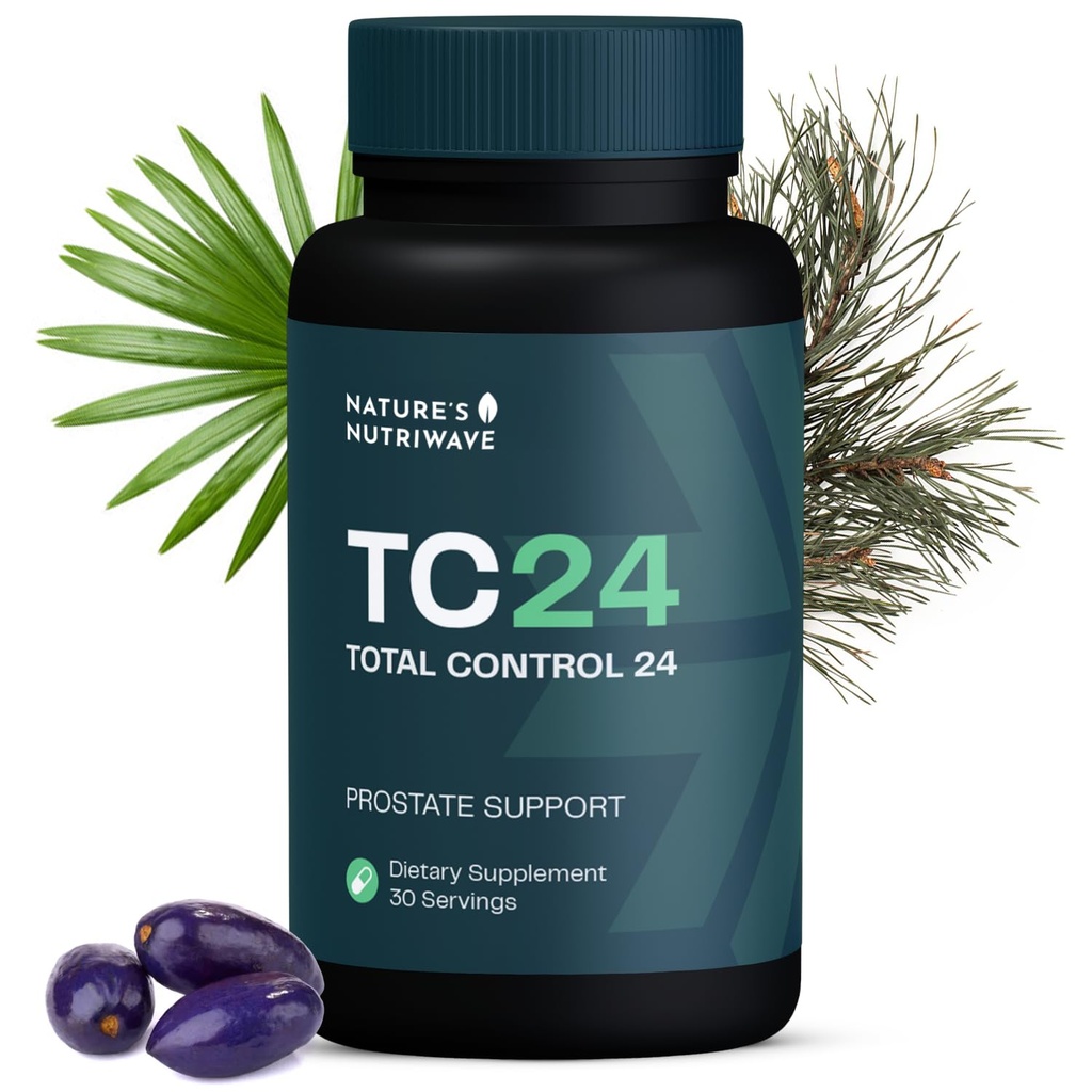 TC24 - תוספת טבעית עם Myrciaria Jaboticab, Lipophytol, Pygeum אפריקניפלט ו Boron | Non-GMO, Stimulant-Free, Easy-to-Take | Made in USA, GMP-Certified | 60 קפסולות, 1 חודש אספקה