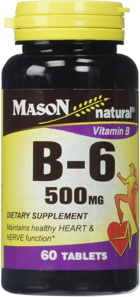 מייסון טבעי ויטמין B-6 500 טבליות MG - 60 ea