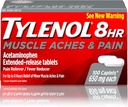 Tylenol 8 Hour שריר Aches & Pain Acetaminophen טבליות עבור שריר וכאב משותף, 100 ct