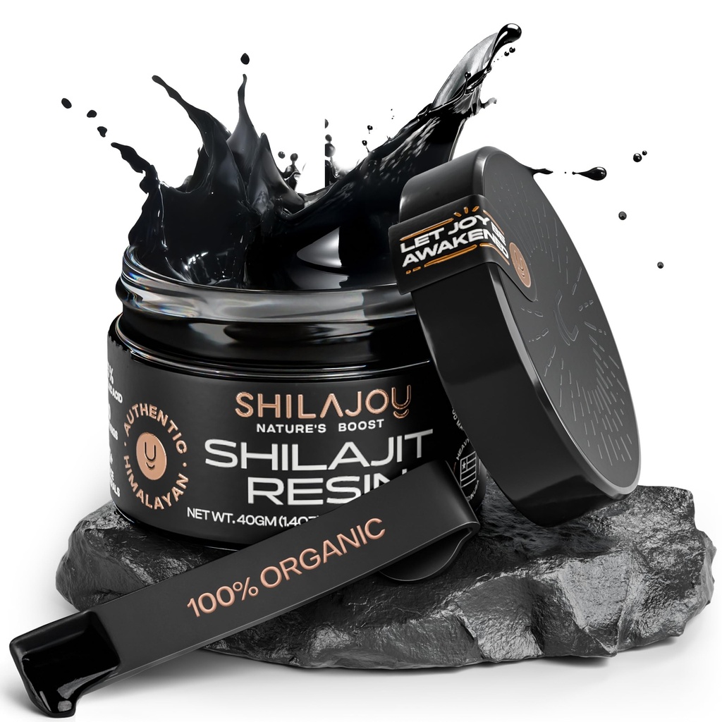 אורגני Shilajit Resin for Men & Women - Pure ההימלאיה זהב כיתה עם > 75% Fulvic Acid ו 85 + Trace מינרלים, US Lab נבדק, אנרגיה Boost & Immune תמיכה (40gm - 80 משרתים)