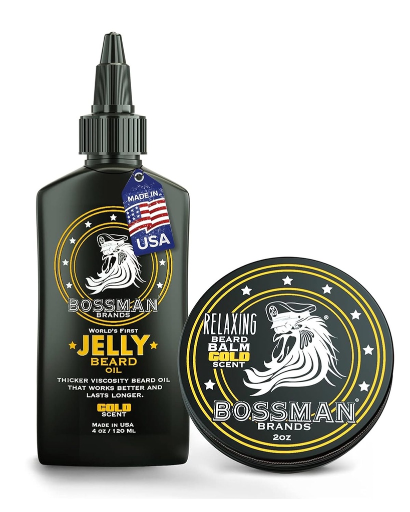 בוסמן ג'ולי בירד שמן לגברים & Beard Balm for Men Combo - זהב