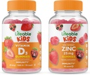 Lifeable Zinc 25 מ"ג ילדים + ויטמין D ילדים, חניכיים בונדלה - גדול Tasting, ויטמין תוסף, Gluten Free, GMO חינם, Chewable Gummymy