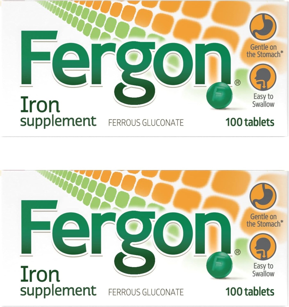 פרגון High Potency Iron Tablets, 100 Count, Pack of 2