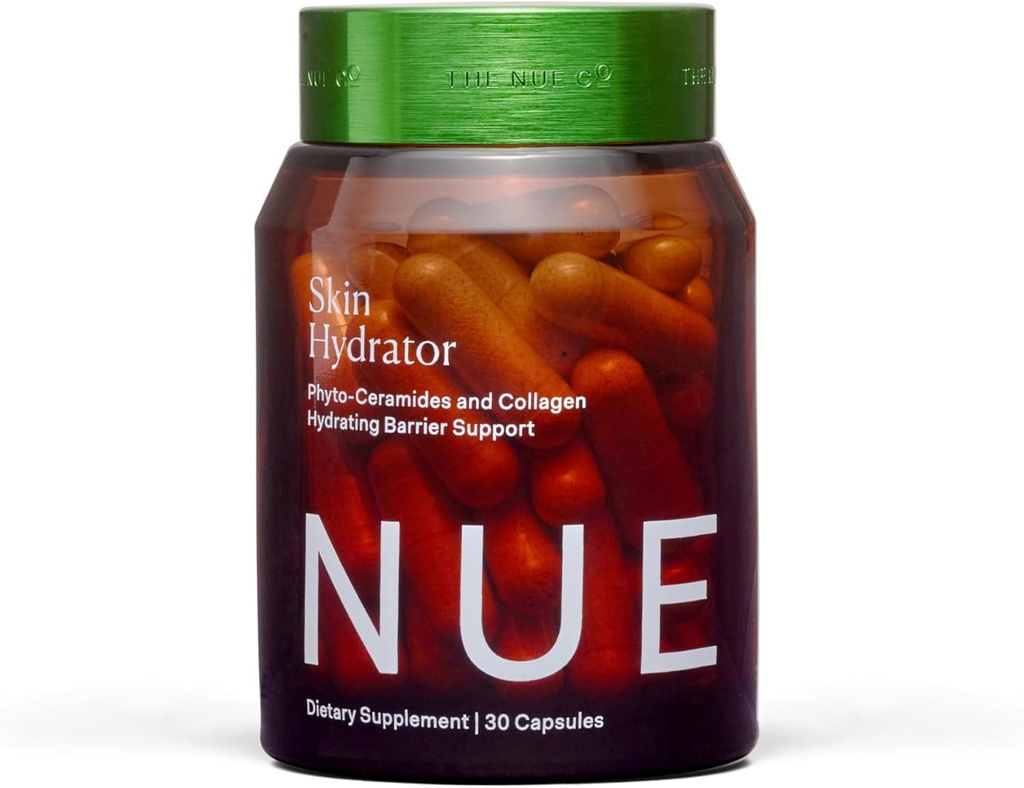 התוסף Nue Co. Skin HYDRATOR, מכיל את קולאז'ן, Aloe ו Hyaluronic Acid, Gluten Free, 30 קפסולות