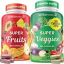 Superfood פירות ו- Veggie תוסף - 360 Whole Super פירות וירקות תוספי ויטמין & ויטמין עם Beta-Carotene, Soy Free-180 Count (Pack of 2)