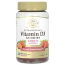 Solgar ויטמין D3 חניכיים למבוגרים 5,000IU Ultra Potency ויטמין Immune System Support for Women & Men - Tasty Strawberry Flavor, Gluten & Gelatin Free Gummy, 2 חודשים אספקה, 2g סוכר, 2g סוכר