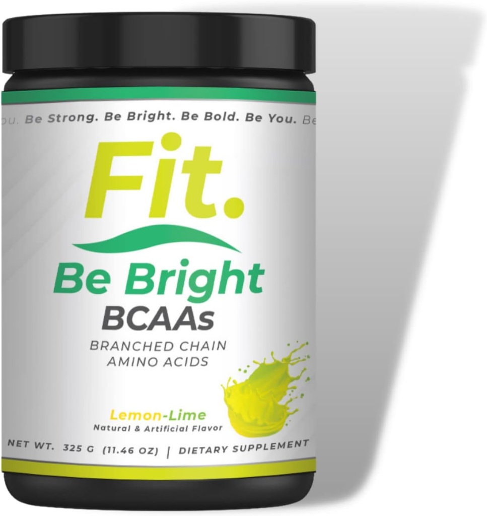 Fit. Be Bright BCAA תוסף | 5g Essential BCAA בלגן | תמיכה בבניית שרירים | Speeds up Recovery | Lemon-Lime | 50 משרתים