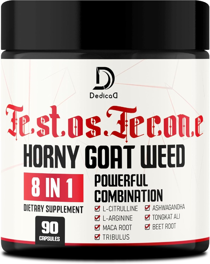 90 קפסולות - 8in1 Hory Goat Weed for Men, Tribulus Terrestris, L-Arginine, Maca Root, Tongkat Ali, Beet Root - Energy Workout שרירים תמיכה