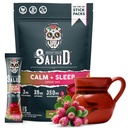 Salud 2-in-1 Sleep Aid + Calm Drink Mix, Prickly Pear Flavor, Melatonin, Magnesium, Saffron Extract, L-theanine, Non-GMO, Gluten Free, Vegan, Low Calorie, 1g of Sugar (15 משרתים)