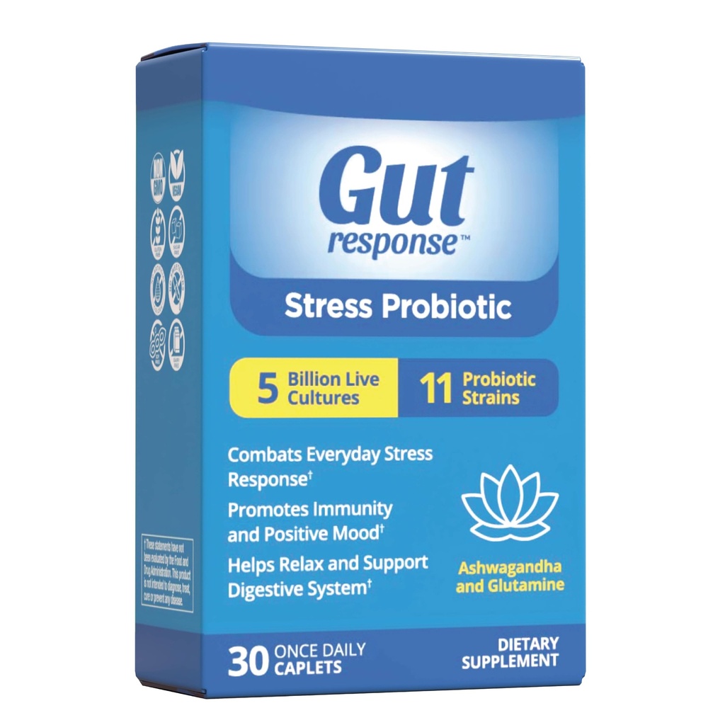 מתח פרוביוטי עבור גברים ונשים, איטיים למטה Aging, Boosts Immune System, מקדם Calmness, Ashwagandha, L-Glutamine, non-GMO, Gluten Free & Vegan, 5 מיליארד CFU, 30 קפסולות