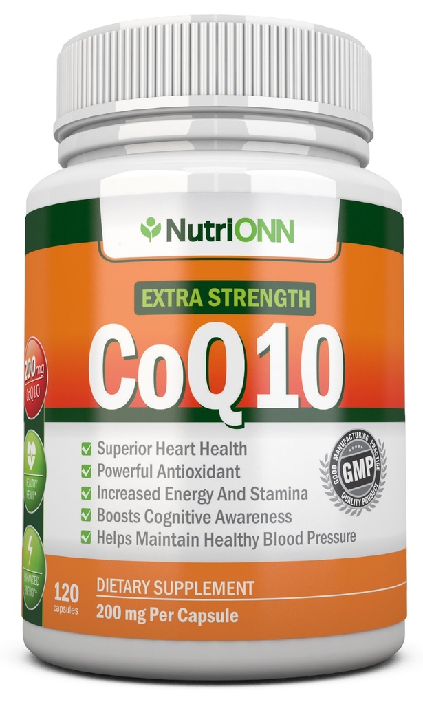 CoQ10 200 מ"ג (כוח כפול), 120 קפסולות - High Absorption Coenzyme Q10 - כוח נוסף מוכח מדעית CoQ10 Ubiquinone - 4 חודשים אספקה