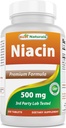 Best Naturals Niacin 500 מ"ג 250 טבליות עם Flushing - נקרא גם ויטמין B3 (250 Count (Pack of 1))
