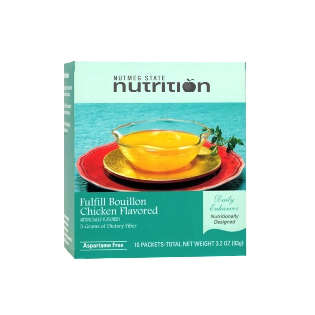 Nutmeg State Nutrition - Fulfill High סיבים Soup Mix, Low Calorie, Fat Free, באופן טבעי פלאפור, חלבון אידיאלי Compatible, Aspartame Free, 10 משרתות Per Box (צ'יין)