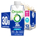 Orgain 30g גבוה חלבון שקד, חלב Isolate חלב חלבון, Vanilla Bean, 5g BCAAs, 1g Sugar Per משרת, Mealחליף, מוכן לשתות, Keto Friendly, Gluten-Free 11 Fl Oz (Pack של 12)