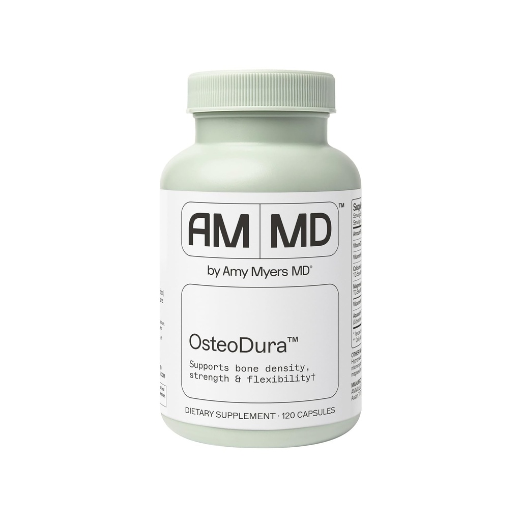 איימי מאיירס MD OsteoDura - גידול העצם & גמישות תמיכה תוסף - Calcium with Sea מינרלים & ויטמין K2 - Bone Health Formula - 120 קפסולות (60 משרתים)