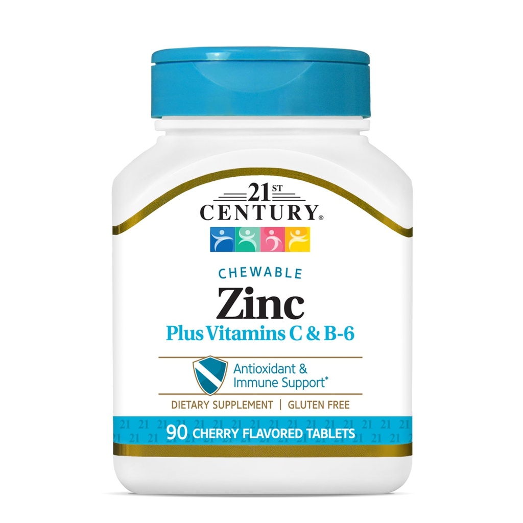 המאה ה-21 זינוק Chewable Withc & B6 - Cherry, 90 Count