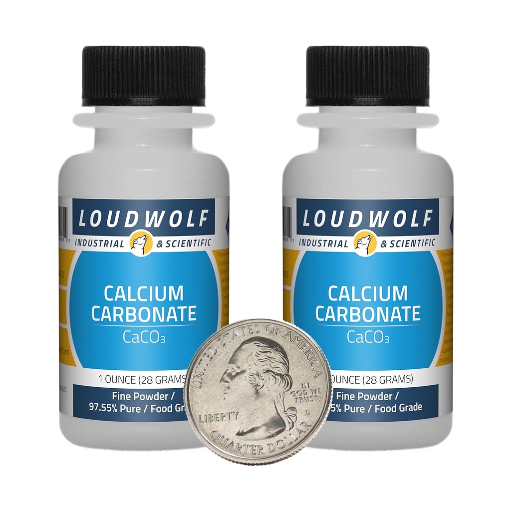 Calcium Carbonate / 2 Ounces / 2 בקבוקים / 97.55% מזון טהור כיתה / אבקת שומן
