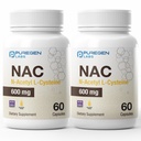Puregen Labs N-Acetyl-L-Cysteine (NAC) 600 מ"ג, תומך Immune, Respiratory, Liver Health, NAC 600 מ"ג, תמיכה נוגדת חמצון, Free-radicals, Easy to Absorb - 120 קפסולות Veggie Total, Total Veggie
