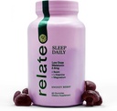 Relate Sleep Daily Gummies - Mushroom-Infused Sleep Support with Low-Dose Melatonin, Magnesium, L-theanine, Lion's Mane, Reishi, Cordyceps, וטורקיה Tail Mushrooms - טבעוני, Made in USA - 60 Count