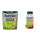 Dulcolax Soft Chews Saline Laxative מעורב ברי (60ct) Gentle Constipation Relief & Chewy פירות Bites, Saline Laxative, Cherry (30ct) Cramp-Free Constipation