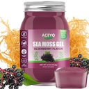 ACEYO (18 OZ) Irish Elderberry Sea Mos Gel אורגני Raw Flavor 102 ויטמינים ומינרלים Wild Harvested non-GMO Immune Defense Booster Thyroidive Support