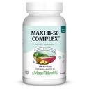 Maxi Health ויטמין B Complex - ויטמין B-50 עם B1, B2, B3, B6, B12, Biotin & Folate - תמיכה באנרגיות סלולריות וקלילות נפש - כשר - 100 קפסולות