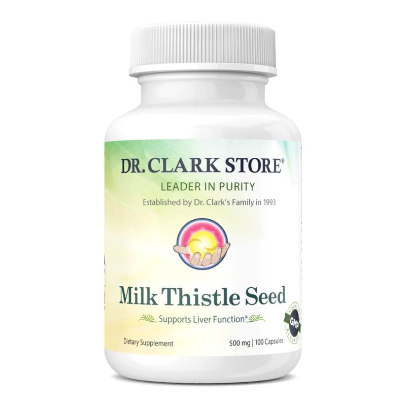 Dr Clark Store Milk Thistle Seed תוסף - 500 מ"ג, 100 קפסולות, Liver Health & Detox Support