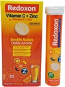 Orange Flavored Redoxon Effervescent ויטמין C Tablet עם Zinc 20 ct