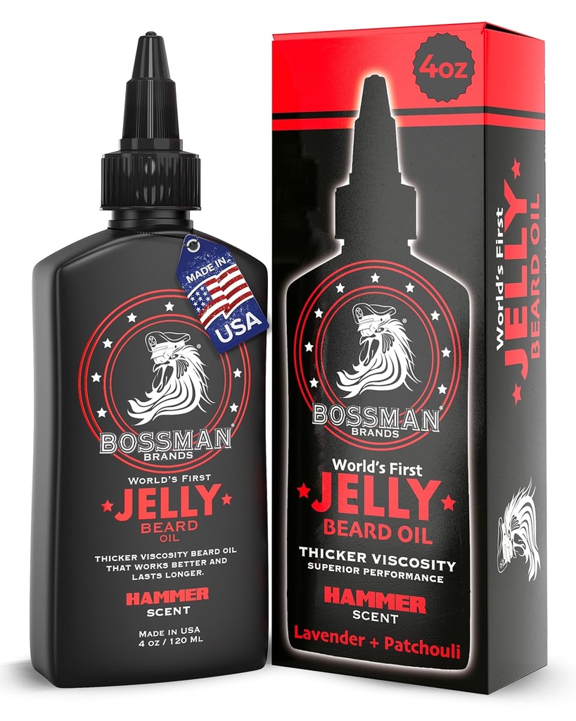בוסמן ג'ולי בירד שמן לגברים (4 oz, Hammer Scent) - Softens, Moisturizes & Conditions with Natural Ingredients