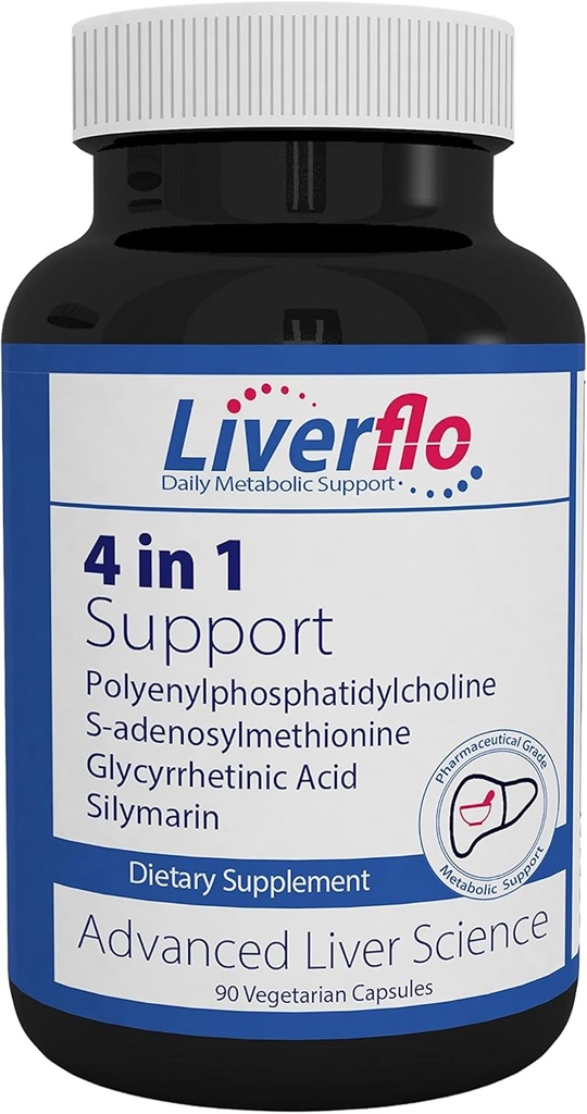 Nutrasal LiverFlo Liver תומך PPC Polyenylphosphatidylecholine S-adesnosylmethionine Glycyrrhetinic Acid Silymarin תוספי קפסולות צמחוניות