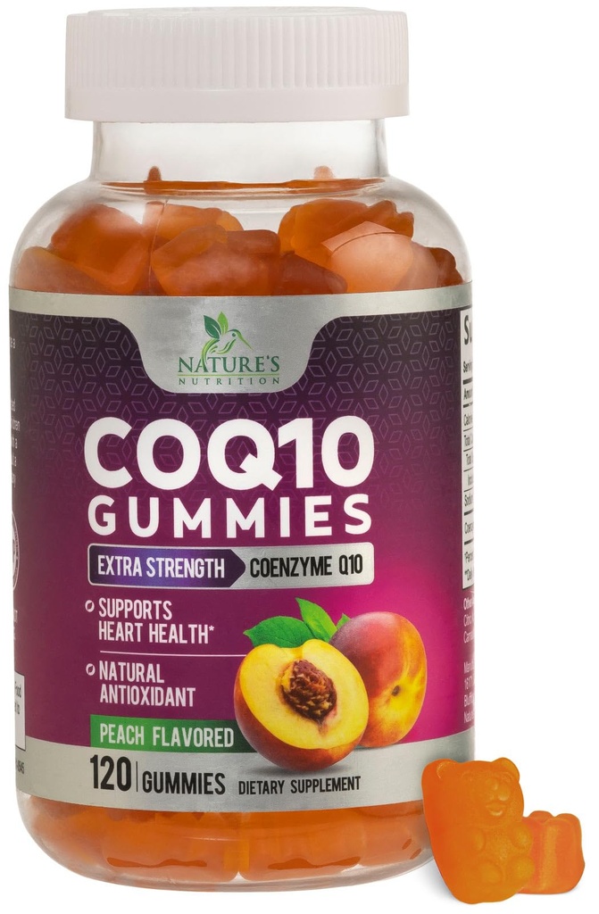 CoQ10 Gummies 100 מ"ג - 3X כוח, Absorption גבוהה, תוסף Antioxidant לתמיכה בריאות הלב אנרגיה ייצור, Ultra Coenzyme Q10 ויטמינים, Coq 10 תוספים, non-GMO - 120 CoQ10 חניכיים