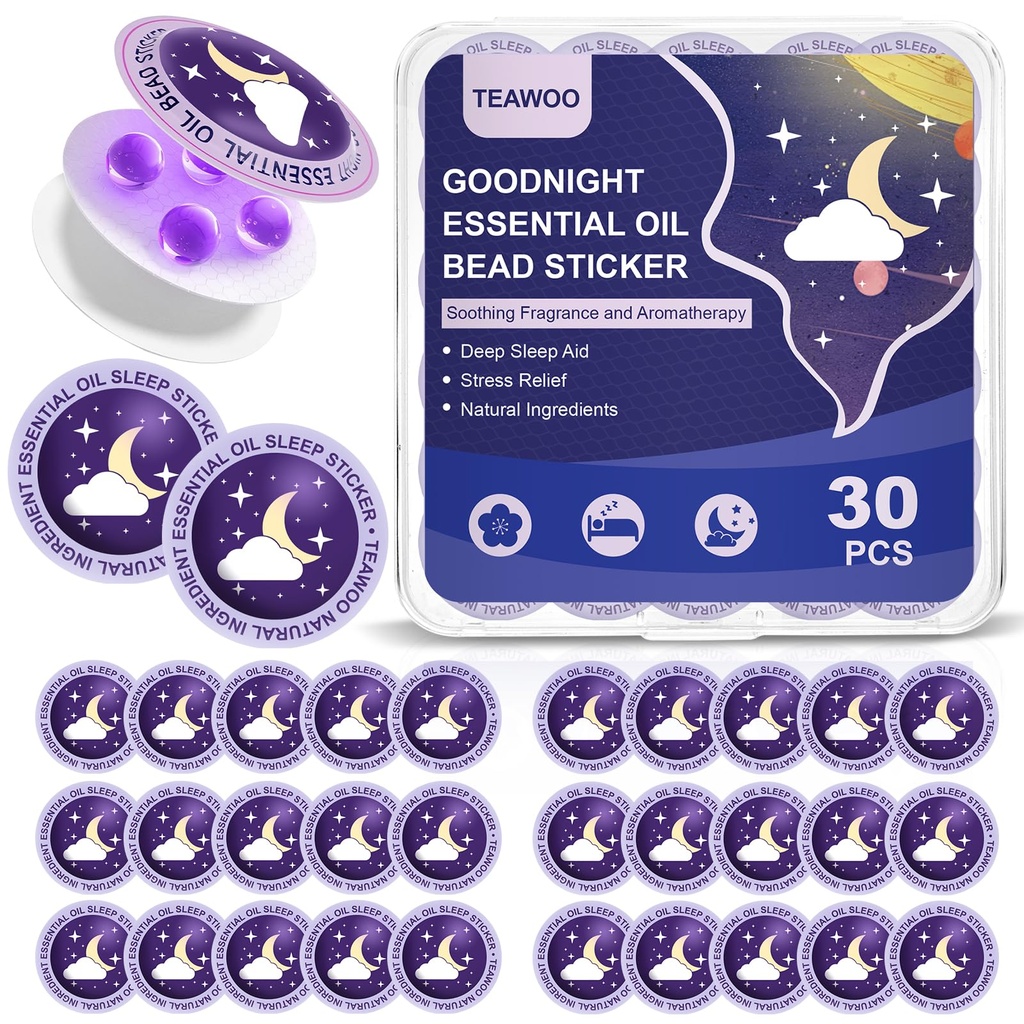Sleep Patches for Adults and Kids, Goodnight Sleep Oil Bead Sleep Fat Patches (30 PCS, המשרת עד 120 לילות), שדרג את פורמולה חלום המתוק עם 100% צמחי טבעי