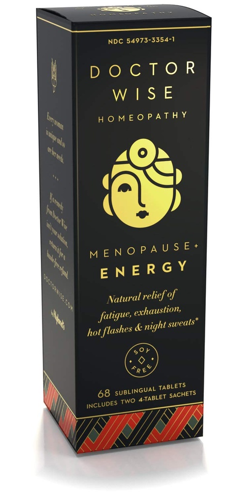 Hyland's Menopause Natural Homeopathic Relief of Fatigue, Exhaustion, Hot Flashes ו- Night Sweats, Doctor Wise Menopause Energy, 68 Quick Disshoot Tablets
