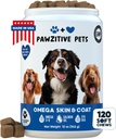 Chews for Dogs, אומגה 3 דגים שמן - כלב קואט & Skin תוסף - US Product - Itch Relief, Hot Spot Treatment - Salmon Oil for Dogs - 120 Soft Treats - Itching Skin Relief, Shedding, Hip & Joint