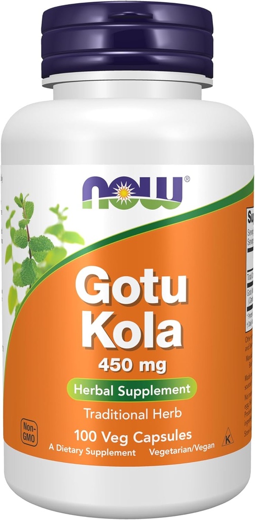 עכשיו מזונות תוספי, Gotu Kola (Centella Asiatica) 450 מ"ג, Herbal תוסף, 100 Veg כמוסות