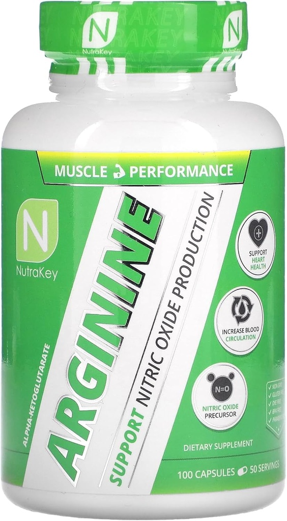 NutraKey Arginine 500 מ"ג, 100 Count