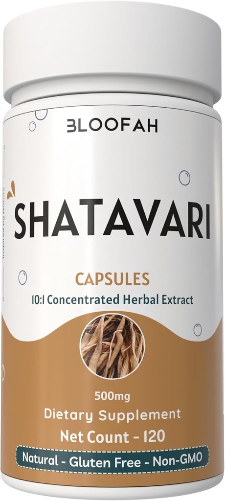 Shatavari קפסולות 500 מ"ג | 10:1 לחלץ | Asparagus Racemosus Root Herbal Supplement