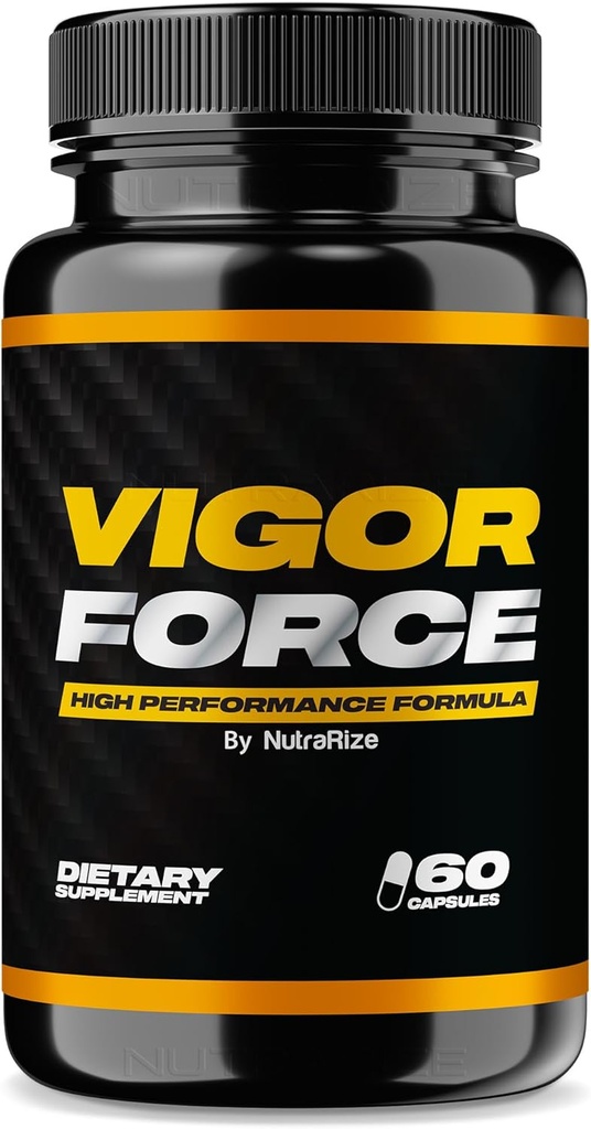 NutraRize Vigor Force for Men, High Performance Male כמוסות, All Natural Dietary Supplement for Total Health and Wellness, גלולות רשמיות 50 Review (60 קפסולות)