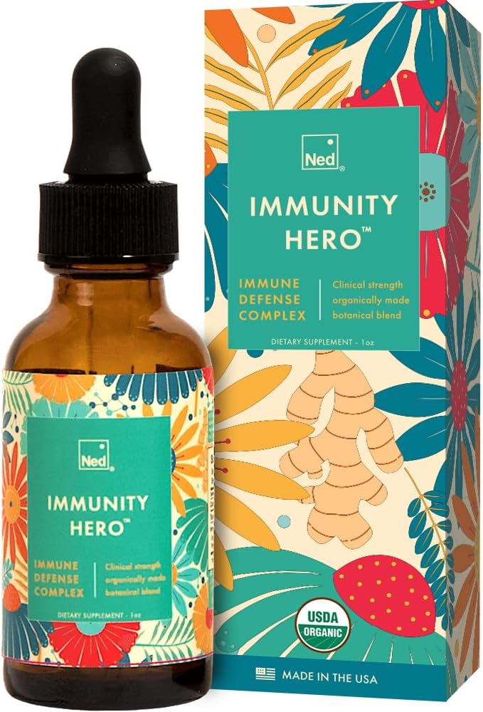 Ned Immunity HeroTM - אורגני, Herbal Immune תמיכה תוסף למבוגרים - Immune Booster עם Echinacea ו Astralagus