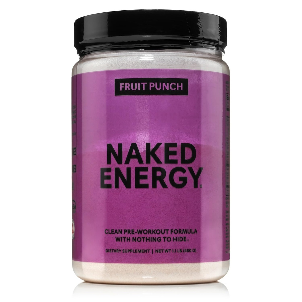 NAKED פירות Punch Energy - תוספת עבודה נקייה עבור גברים ונשים, ידידותי, ללא תוספת ממתקים, צבעים או פלאברס - 30 משרתים