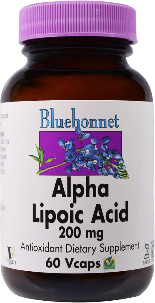Bluebonnet Nutrition, Alpha Lipoic Acid 200 מ"ג, 60 קפסולות Veggie