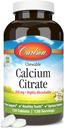 קרלסון - Chewable Calcium Citrate, 250 מ"ג, Highly Absorbable, העצמות תמיכה, שיניים בריאות ו- Optimal Wellness, Natural Vanilla Flavor, 120 טבליות