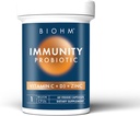 BIOHM Immunity Probiotic עם ויטמין C, D3 & Zinc, 1 מיליארד CFU (60 קפסולות) Daily Probiotics for Women & Men, Digestive Health & Immune Support, Vegan, Gluten-Free and non-GMO