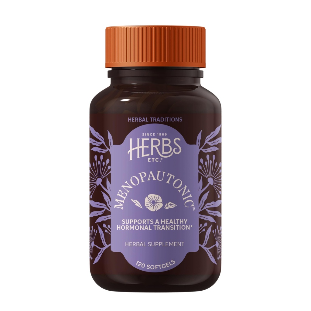Herbs Etc. Menoputonic Softgels - תוסף חיוני לנשים - תוספת תמיכה הורמונלית מעבר תוספת - מציעה תמיכה Menopausal עם Dong Quai & Motherwort - 120 Softgels (120 משרתים)