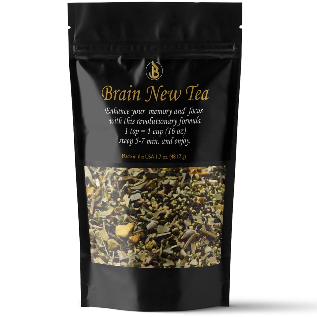 המוח חדש תה - בהירות נפשית, תוספי זיכרון ו Focus Boost, Nootropic, Brain Fog הקלה עם Bacopa, Yerba Mate, Rhodiola Rosea, Gingko Biloba, Gotu Kola, Reishi.