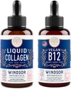 WINDSOR BOTANICALS ויטמין B12 נוזלי ושותף נוזלי עם biotin - אנרגיה ובריאות Bundle