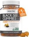 Black Seed Oil Gummies - Naturalgin Ale Flavor (Non-GMO & Vegan) Cold-Pressed Nigella Sativa Producing Pure Black Cumin Seed שמן - 500 מ"ג Per 2 Gummy משרת חניכיים