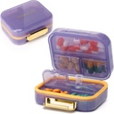 Toplive 7 השוואתי גלולות מארגנת גלולת Travel Medicineer, Moisture Proof Small Pill Case Pocket Pill Holder Daily Pill Container Box for Fish Oils, Purple Oils